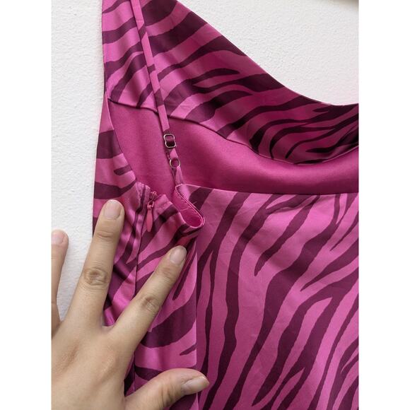 Princess Polly Women's Mini Dress Gia Pink Zebra Animal Print Cowl Neck Size 4 - Picture 16 of 16